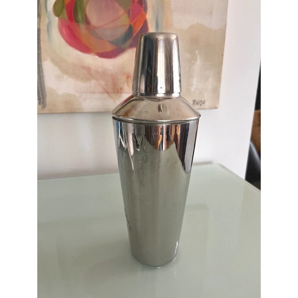 Vintage Irvinware Stainless Steel 3 Piece Cobbler Cocktail Shaker Made in USA‎